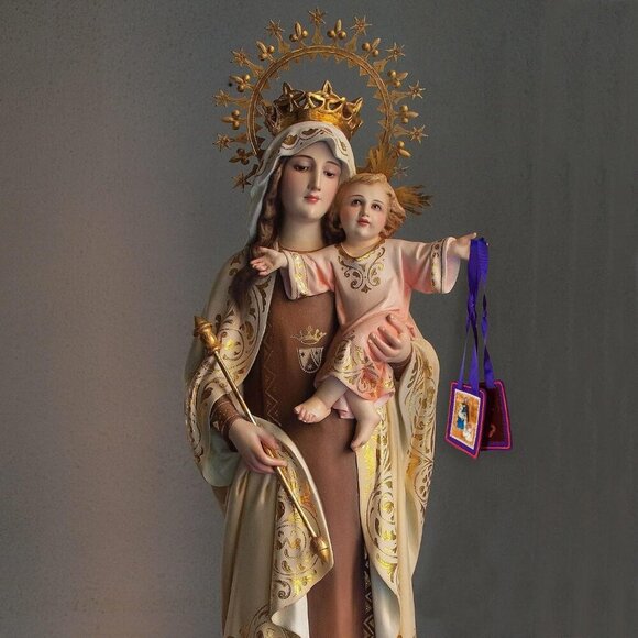 Catholic Purple Scapular Necklace Devotion Protection Gift for Church - Picture 6 of 7